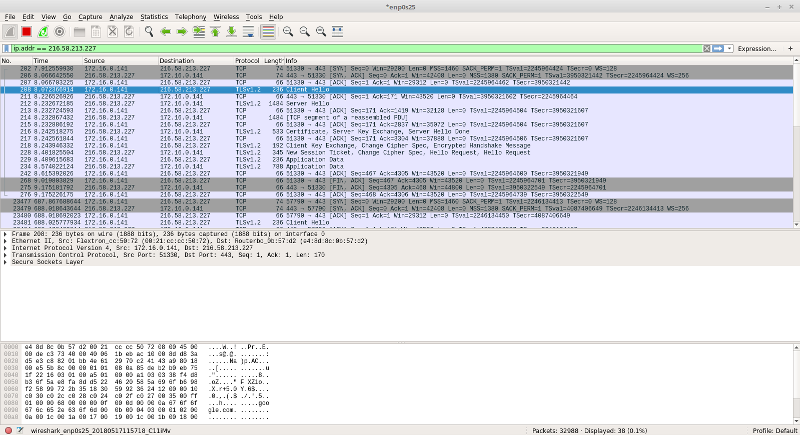 python3 scapy check if a client hello tls packet